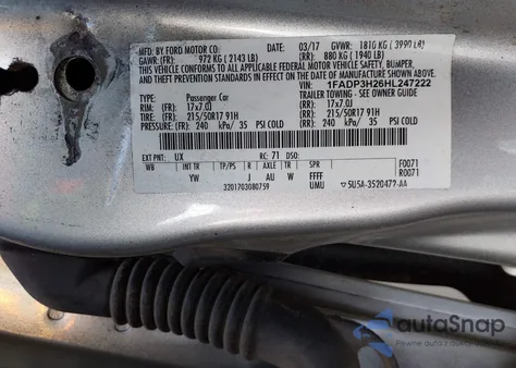 2017 Ford Focus Sel из США, поврежденный, VIN 1FADP3H26HL247222